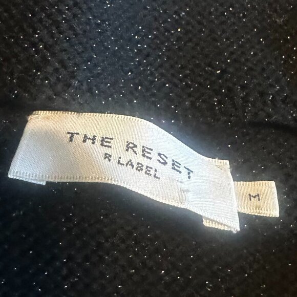 The Reset R Label Black Glitter Sparkle Sweater Pullover Casual Stretch Medium - Picture 10 of 11